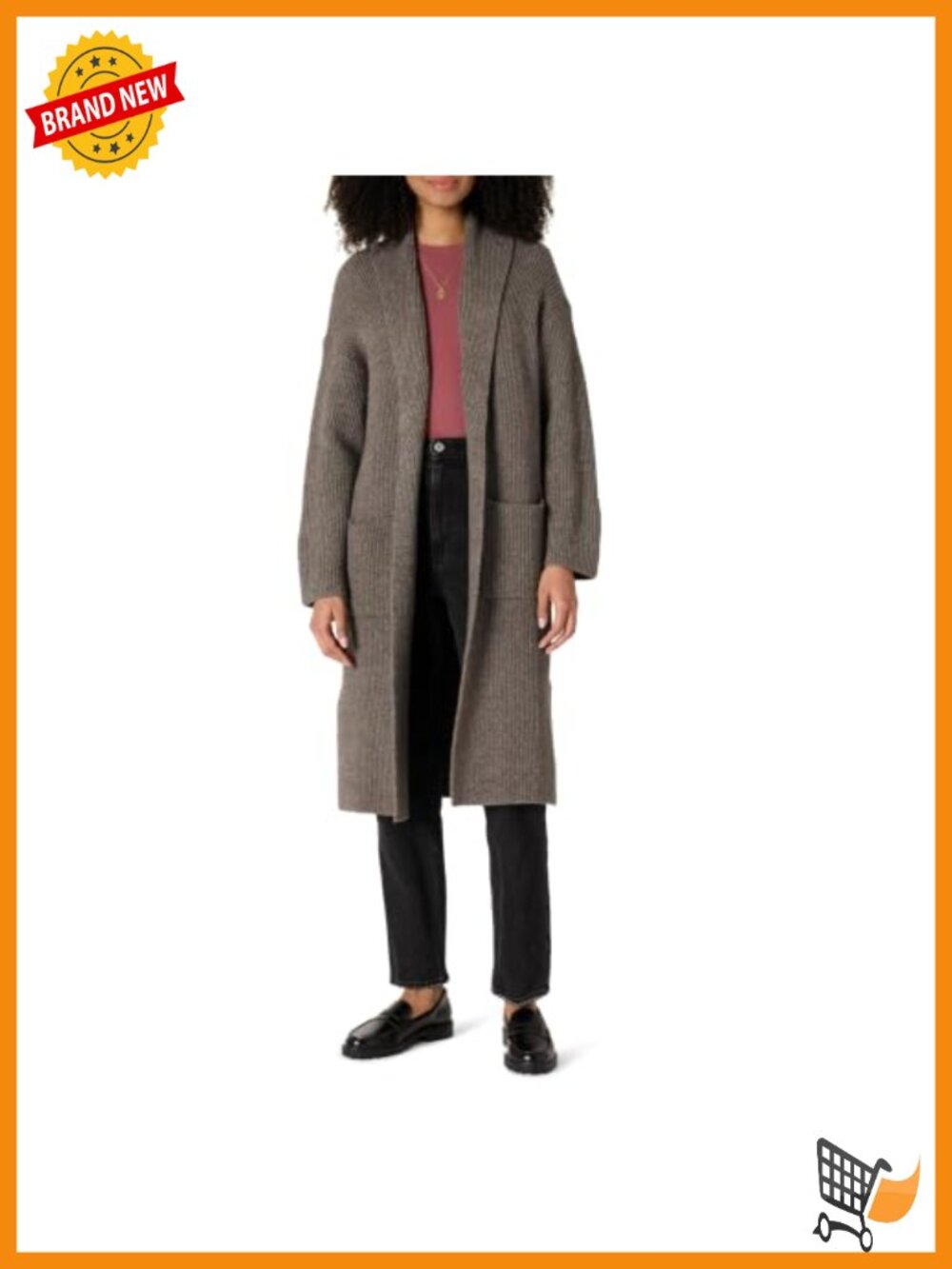 Oversized Cotton Blend Heavyweight Texture Stitch Long Cardigan Sweater with